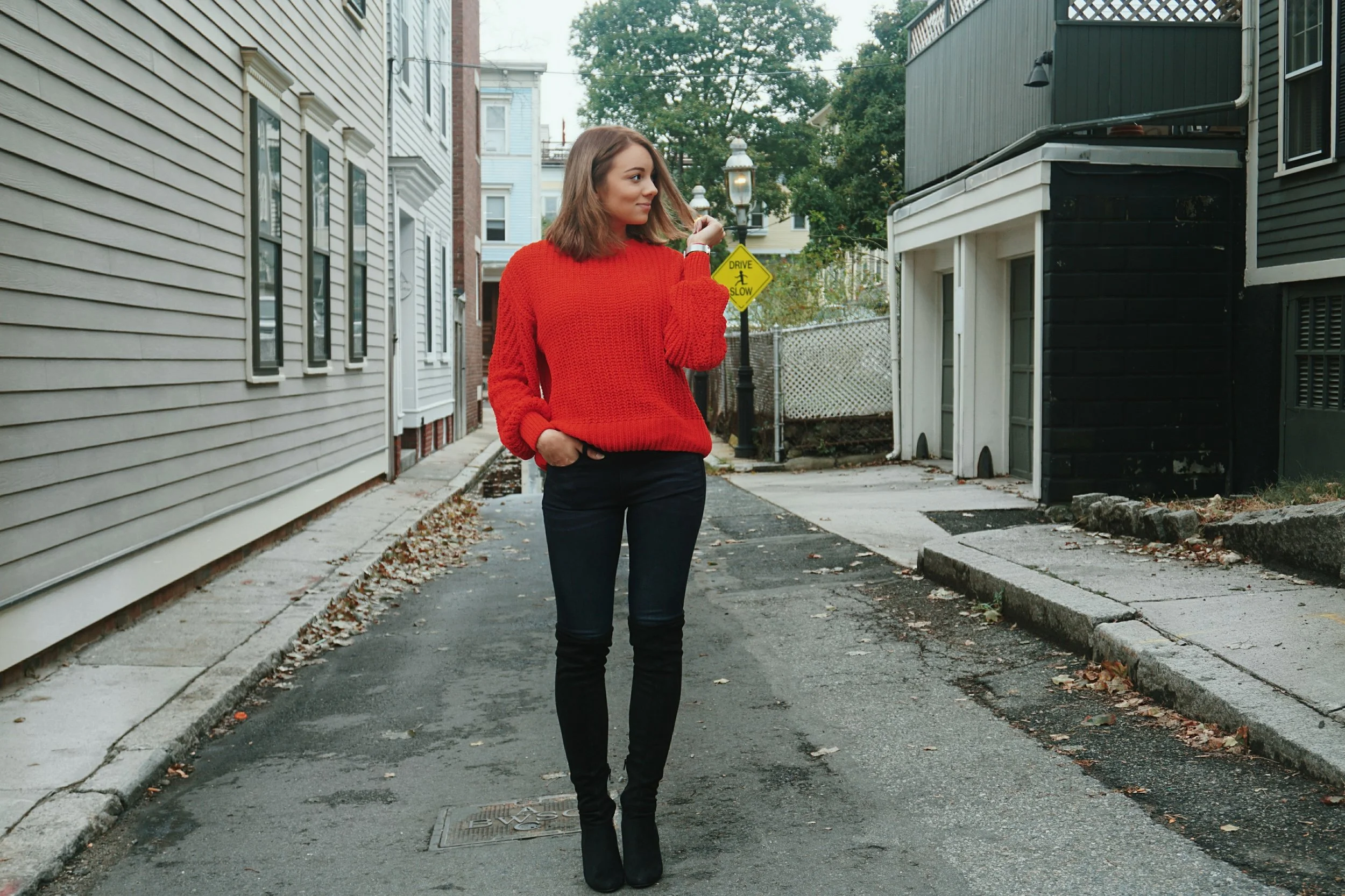 Cozy red sweater cheap